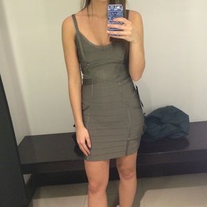 Green BEBE bodycon dress (size small)
